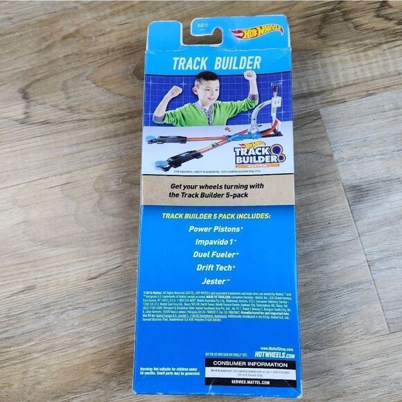 💜NIB Mattel 2016 Hot Wheels Track Builder System Set of 5 Die-Cast Cars - Picture 3 of 5
